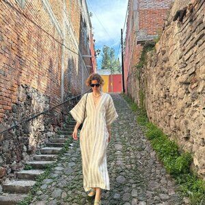 Mamene Baja Throw On Dress - Topanga Stripe